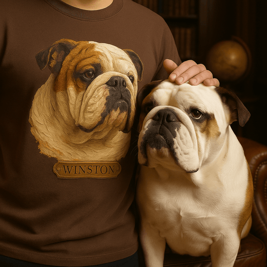Digital Oil‑Impasto Pet Portrait – T‑Shirt | Dog & Cat Art