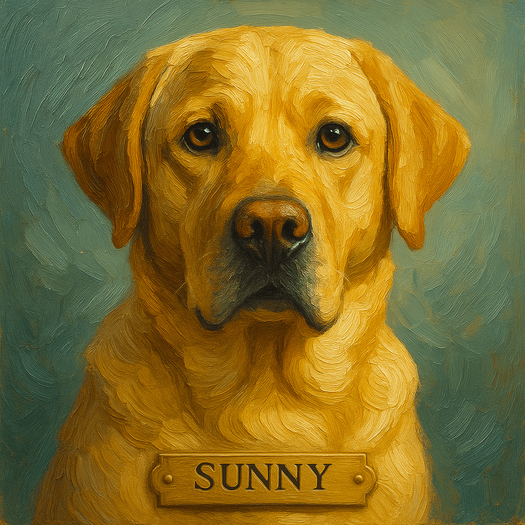 Digital Oil‑Impasto Pet Portrait – T‑Shirt | Dog & Cat Art