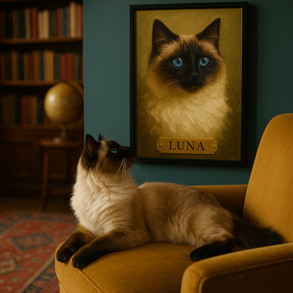 Digital Oil‑Impasto Pet Portrait – Framed Poster | Dog & Cat Art