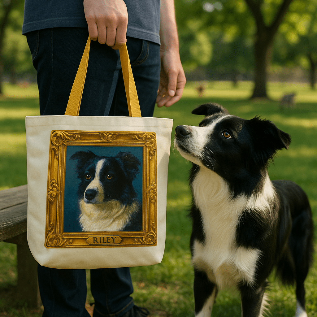 Digital Oil‑Impasto Pet Portrait – Tote Bag | Dog & Cat Art