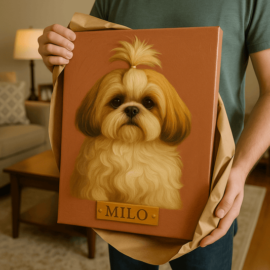 Digital Oil‑Impasto Pet Portrait – Canvas | Dog & Cat Art