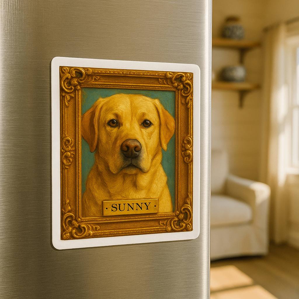 Digital Oil‑Impasto Pet Portrait – Sticker | Dog & Cat Art