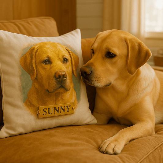 Digital Oil‑Impasto Pet Portrait – Pillow | Dog & Cat Art