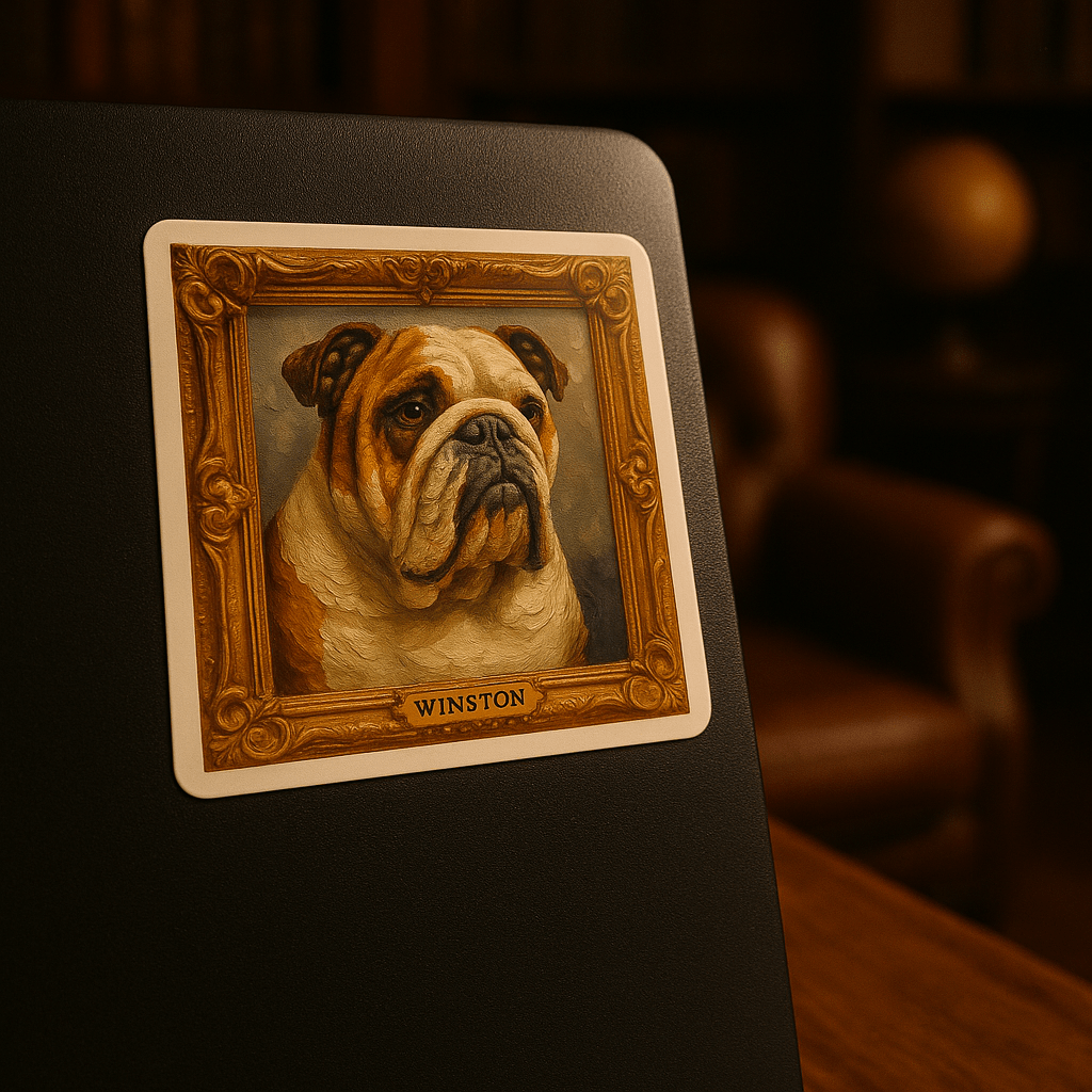 Digital Oil‑Impasto Pet Portrait – Sticker | Dog & Cat Art