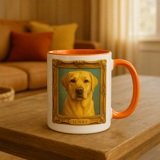 Digital Oil‑Impasto Pet Portrait – Mug | Dog & Cat Art