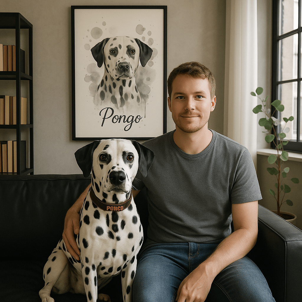 Custom Watercolor Pet Portrait – Framed Poster | Dog & Cat Art