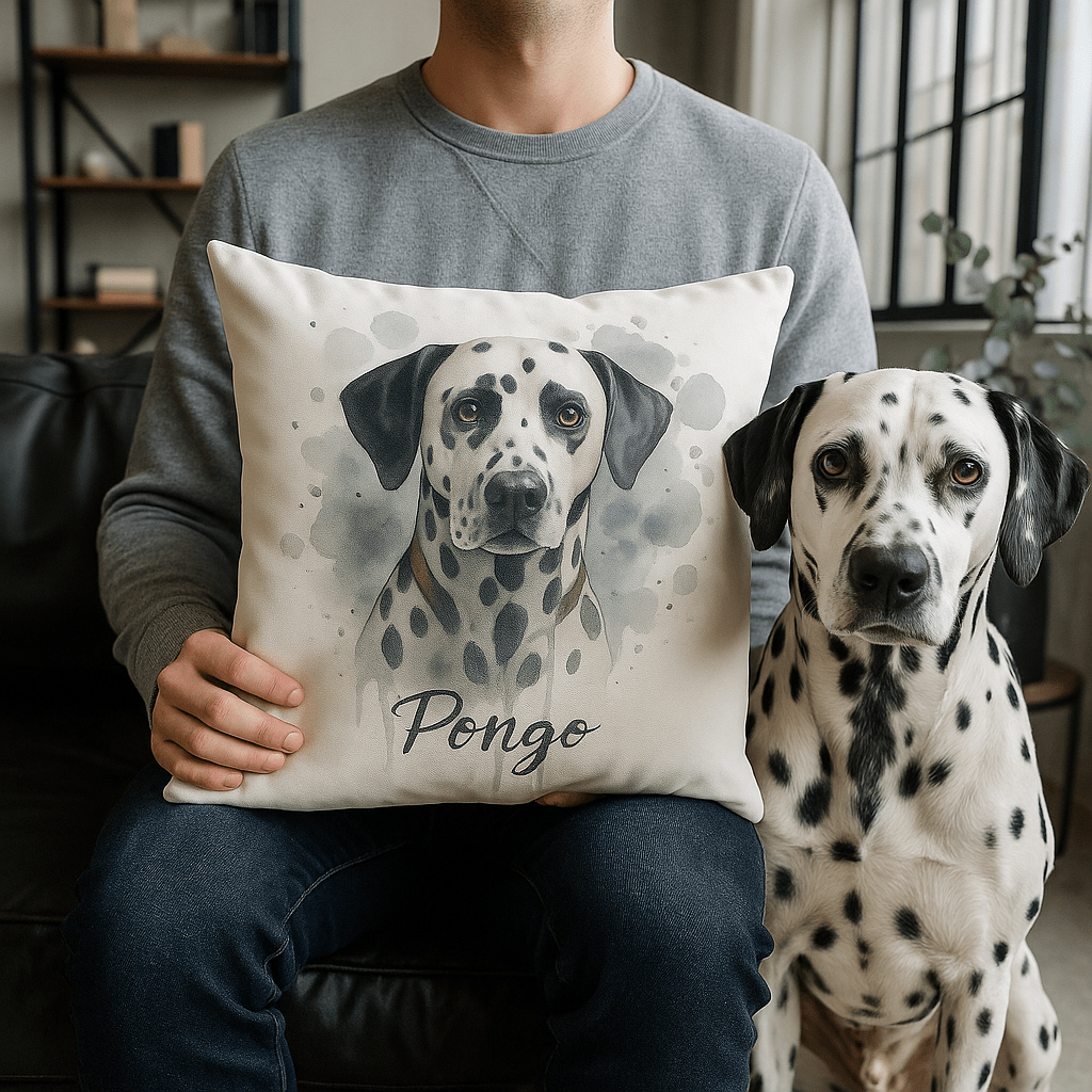 Custom Watercolor Pet Portrait – Pillow | Dog & Cat Art