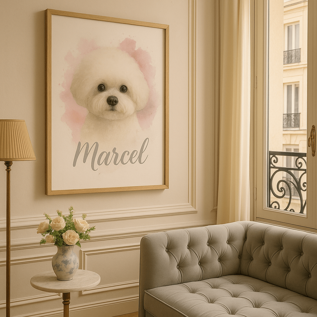 Custom Watercolor Pet Portrait – Framed Poster | Dog & Cat Art