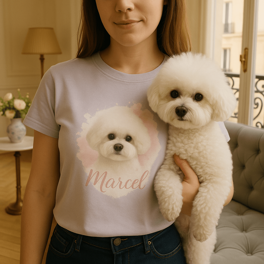 Custom Watercolor Pet Portrait – T‑Shirt | Dog & Cat Art