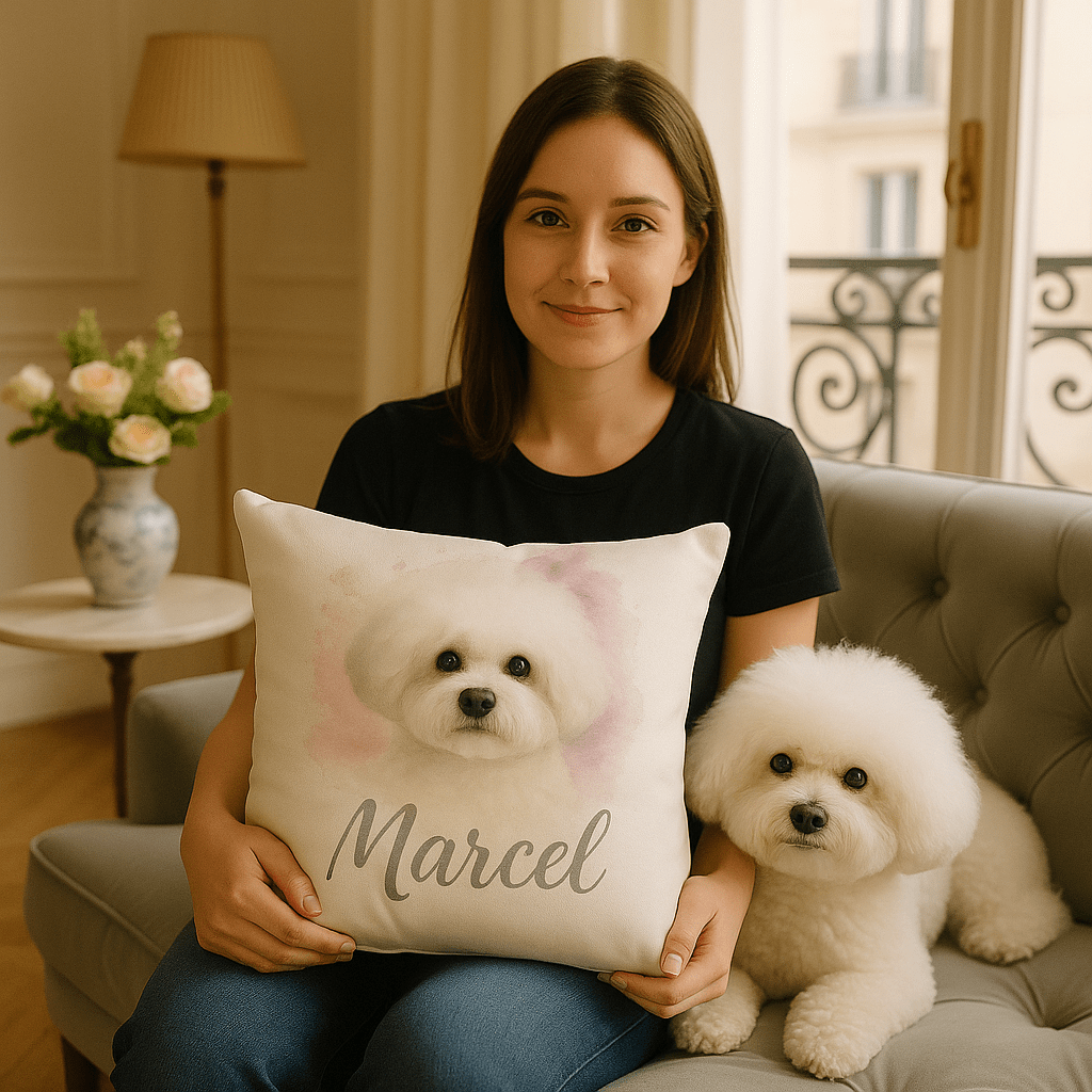 Custom Watercolor Pet Portrait – Pillow | Dog & Cat Art