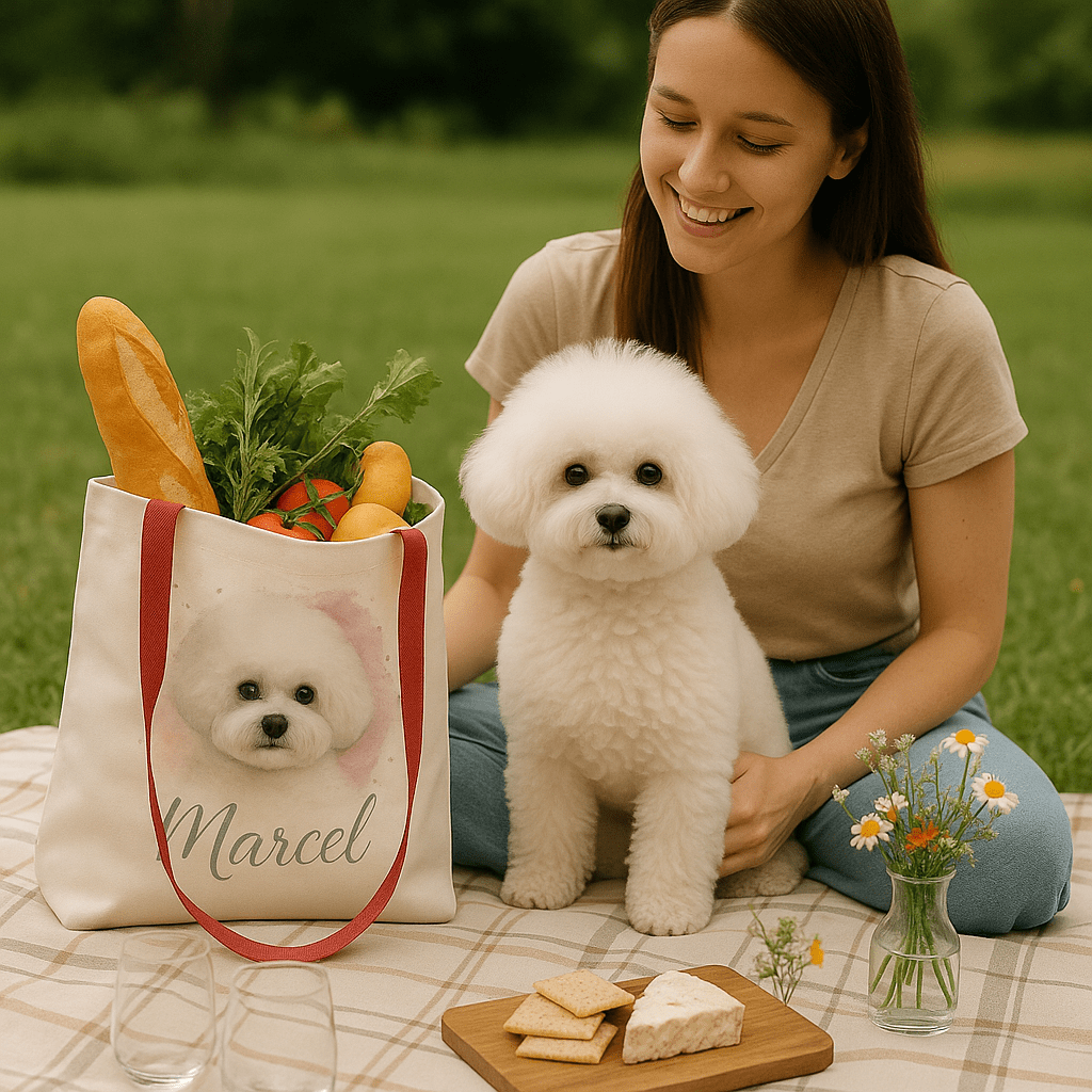 Custom Watercolor Pet Portrait – Tote Bag | Dog & Cat Art