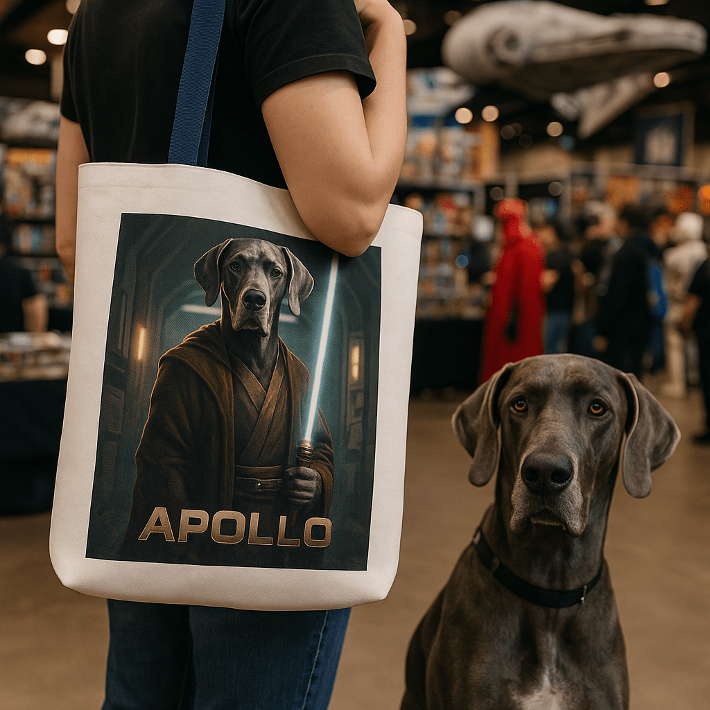 Jedi Custom Pet Portrait – Tote Bag | Dog & Cat Art