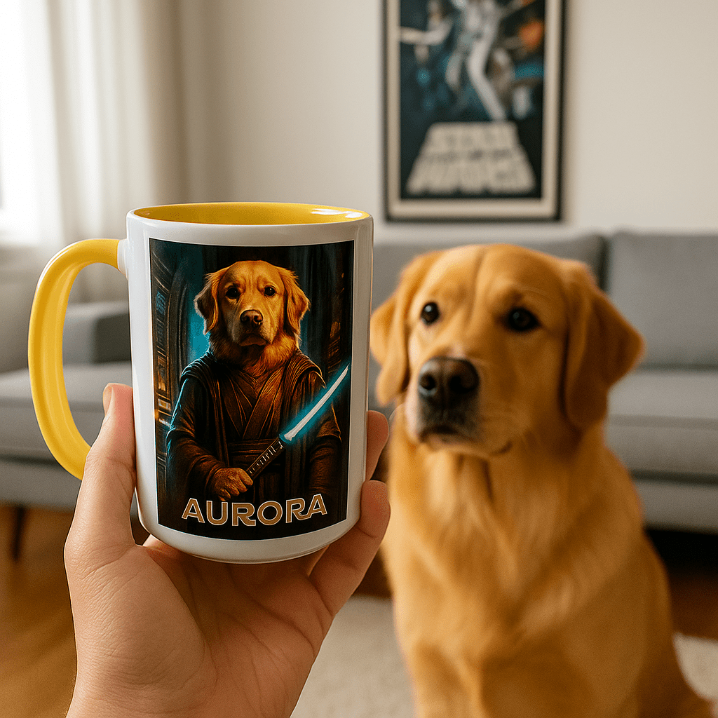 Jedi Custom Pet Portrait – Mug | Dog & Cat Art