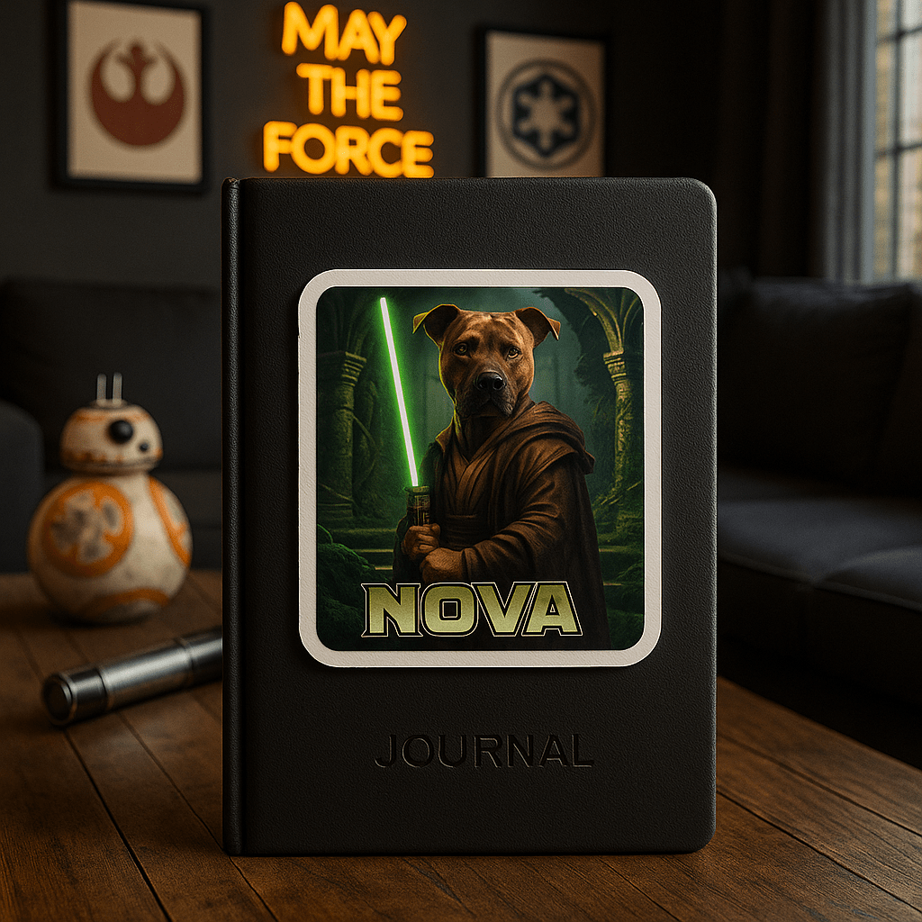 Jedi Custom Pet Portrait – Sticker | Dog & Cat Art
