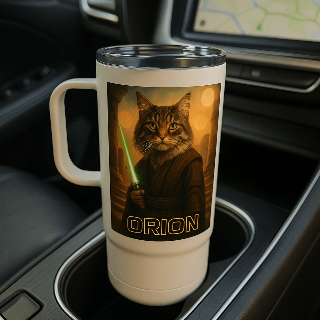 Jedi Custom Pet Portrait – Travel Mug | Dog & Cat Art