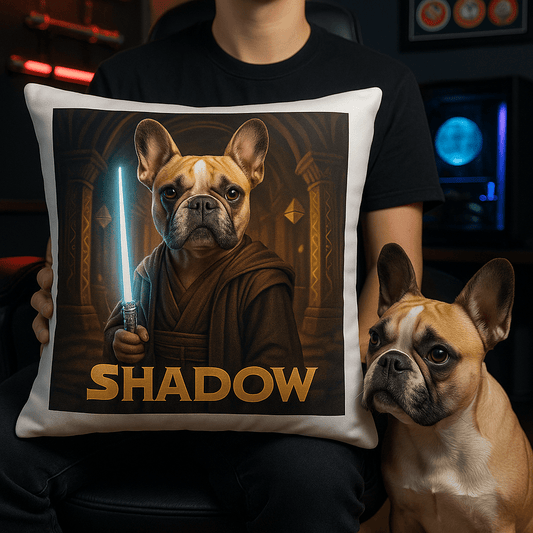 Jedi Custom Pet Portrait – Pillow | Dog & Cat Art