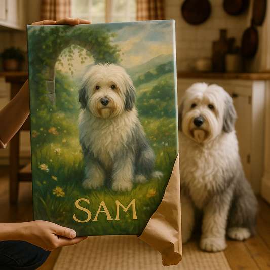 Ghibli‑Style Custom Pet Portrait – Canvas | Dog & Cat Art