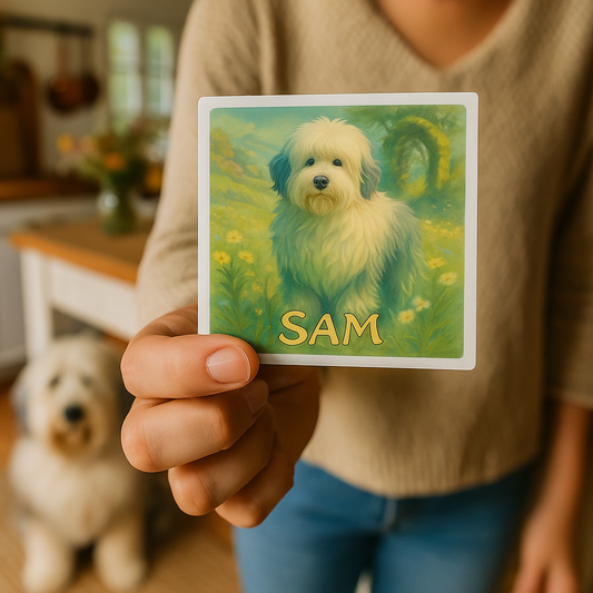 Ghibli‑Style Custom Pet Portrait – Sticker | Dog & Cat Art