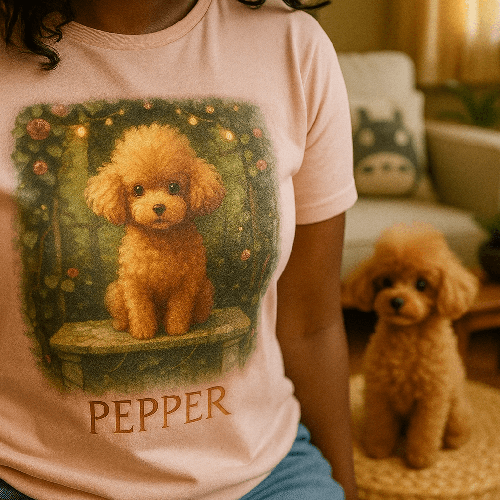 Ghibli‑Style Custom Pet Portrait – T‑Shirt | Dog & Cat Art