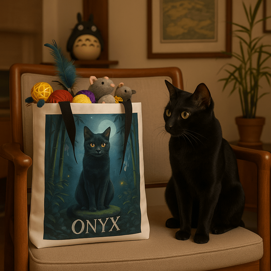 Ghibli‑Style Custom Pet Portrait – Tote Bag | Dog & Cat Art