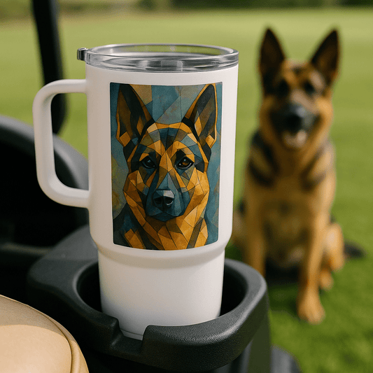 Cubist Custom Pet Portrait – Travel Mug | Dog & Cat Art