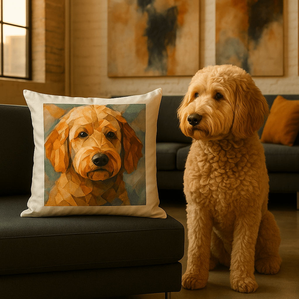 Cubist Custom Pet Portrait – Pillow | Dog & Cat Art