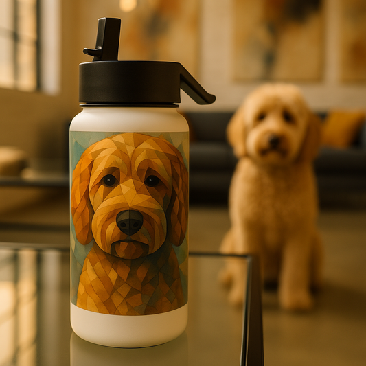 Cubist Custom Pet Portrait – Water Bottle | Dog & Cat Art