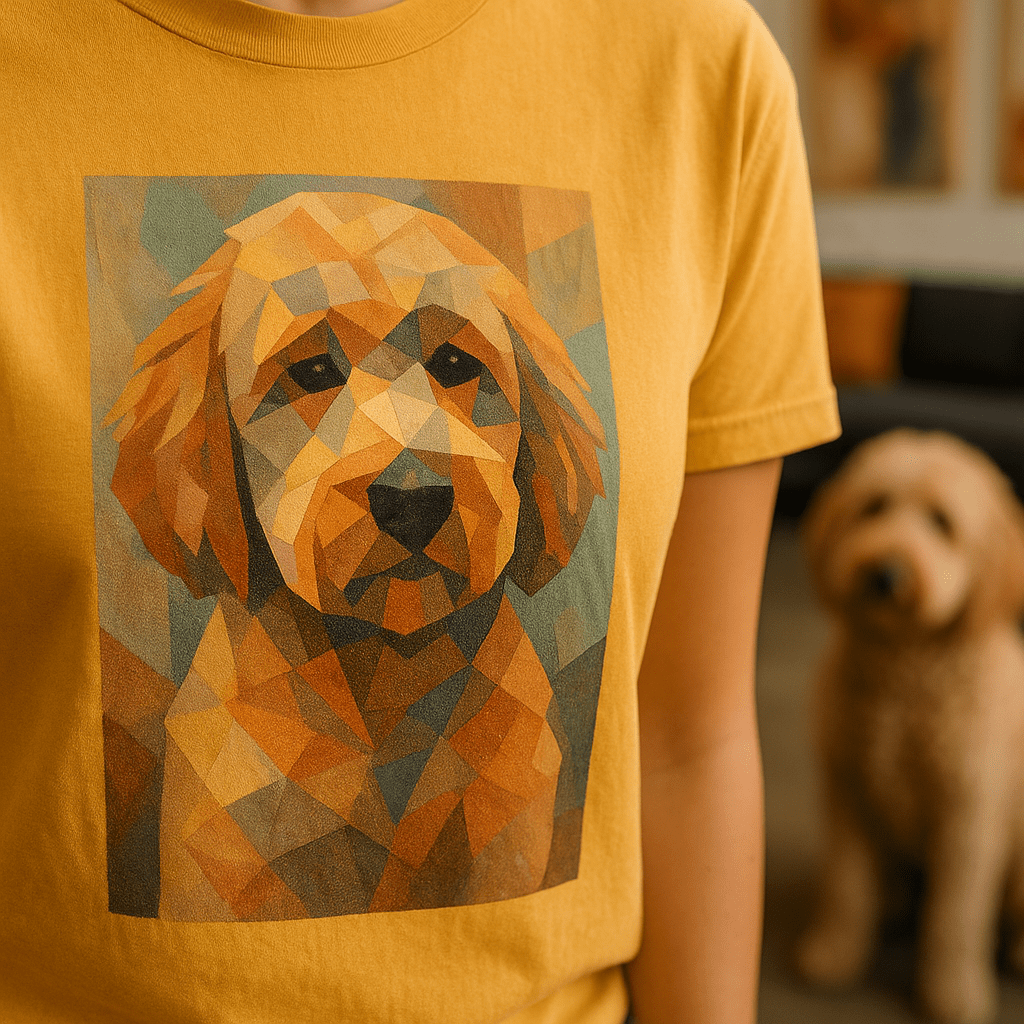 Cubist Custom Pet Portrait – T‑Shirt | Dog & Cat Art