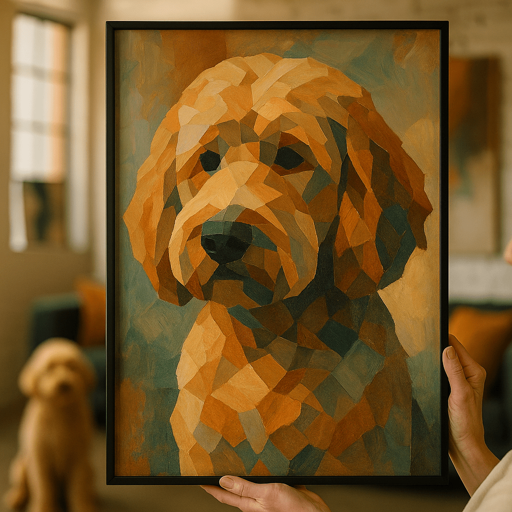 Cubist Custom Pet Portrait – Framed Poster | Dog & Cat Art