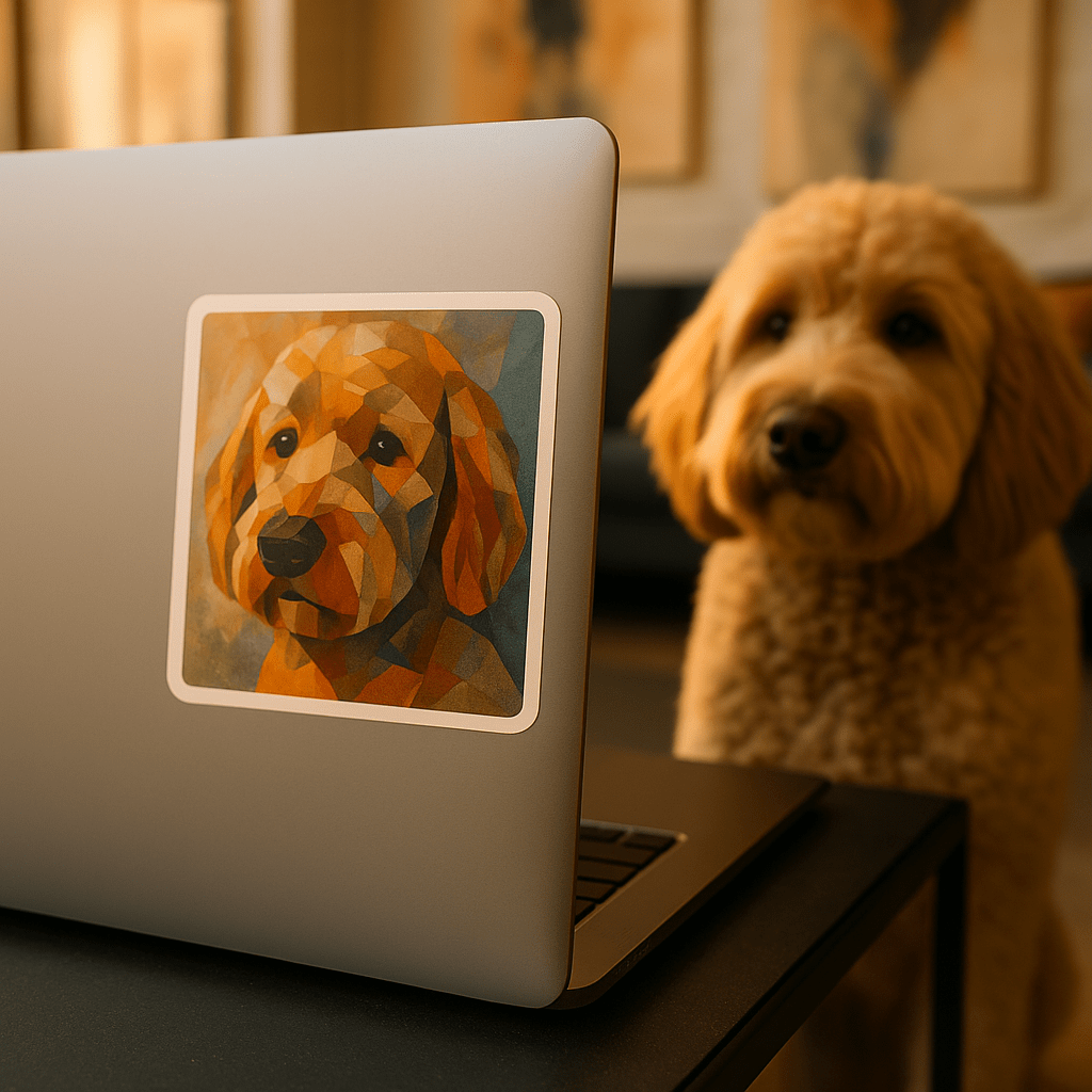 Cubist Custom Pet Portrait – Sticker | Dog & Cat Art