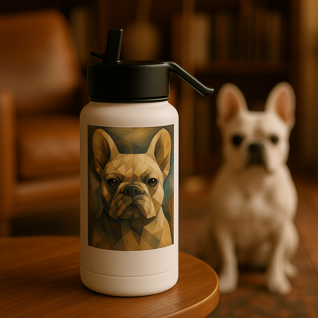 Cubist Custom Pet Portrait – Water Bottle | Dog & Cat Art