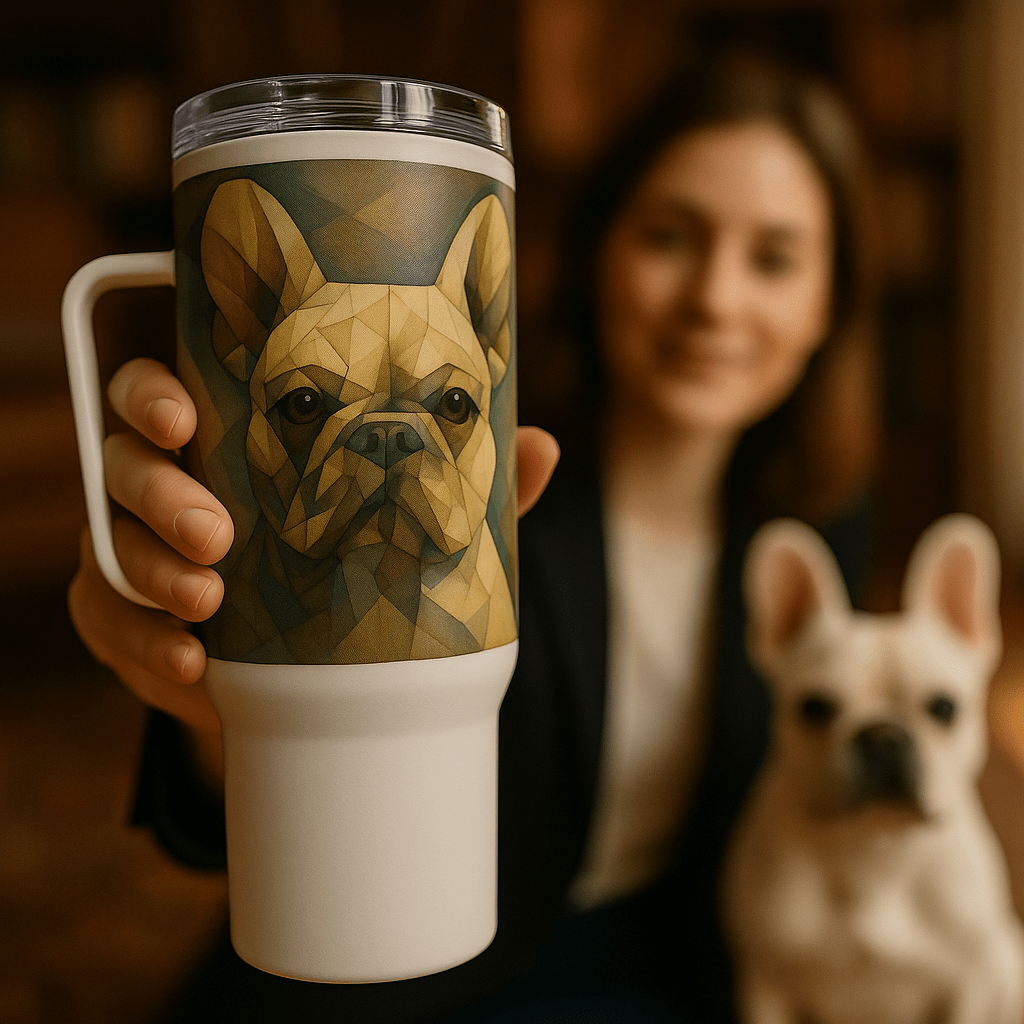 Cubist Custom Pet Portrait – Travel Mug | Dog & Cat Art