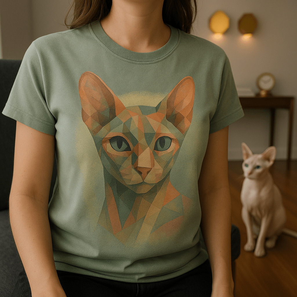 Cubist Custom Pet Portrait – T‑Shirt | Dog & Cat Art