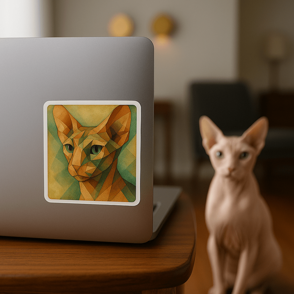 Cubist Custom Pet Portrait – Sticker | Dog & Cat Art