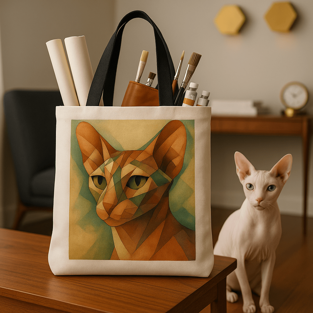 Cubist Custom Pet Portrait – Tote Bag | Dog & Cat Art