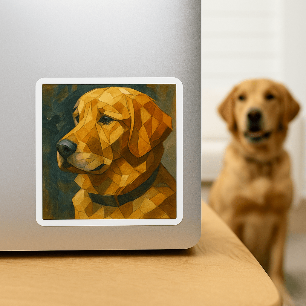 Cubist Custom Pet Portrait – Sticker | Dog & Cat Art