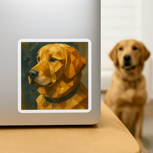 Cubist Custom Pet Portrait – Sticker | Dog & Cat Art