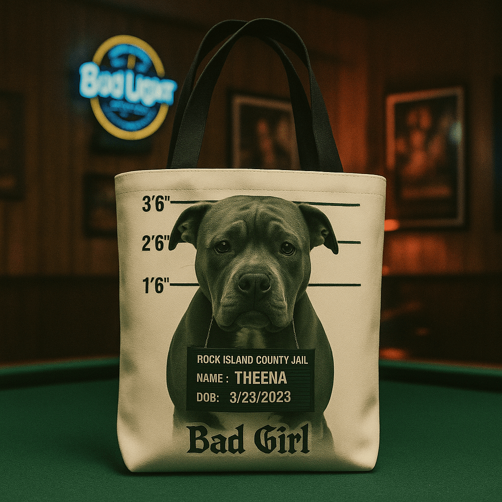 Mug‑Shot Custom Pet Portrait – Tote Bag | Dog & Cat Art