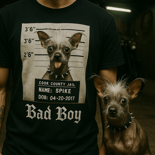 Mug‑Shot Custom Pet Portrait – T‑Shirt | Dog & Cat Art