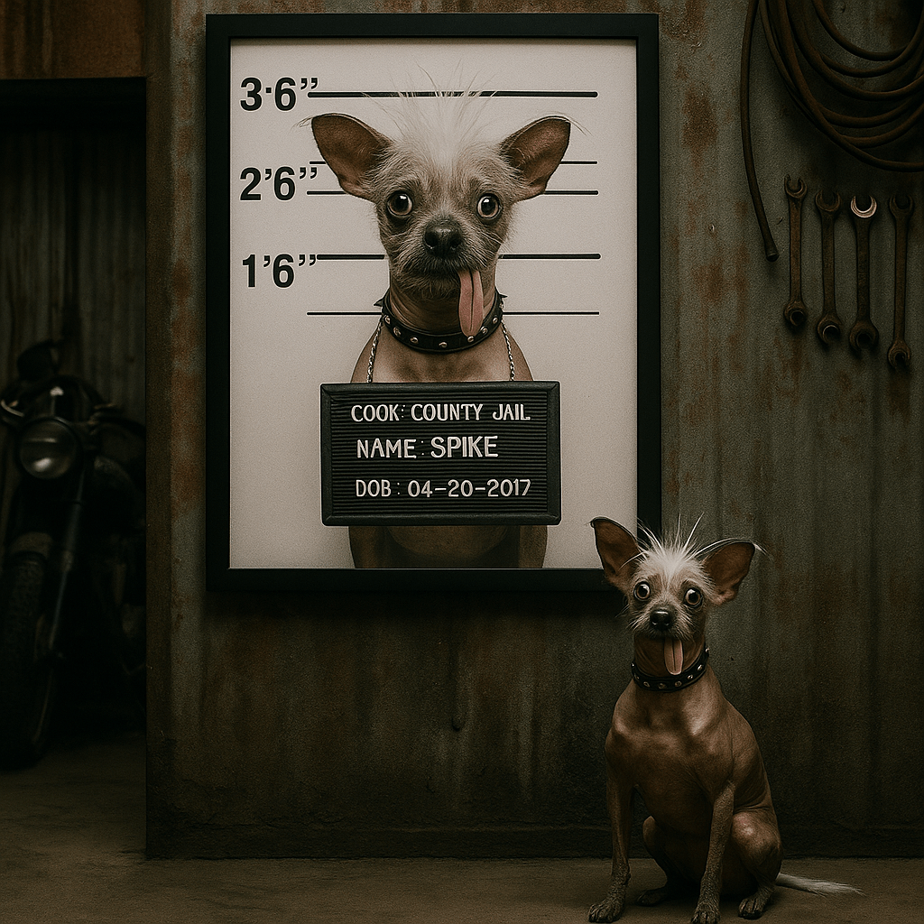 Mug‑Shot Custom Pet Portrait – Framed Poster | Dog & Cat Art