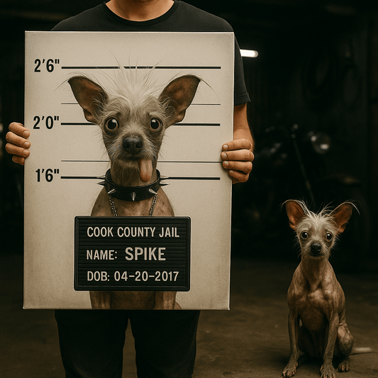 Mug‑Shot Custom Pet Portrait – Canvas | Dog & Cat Art