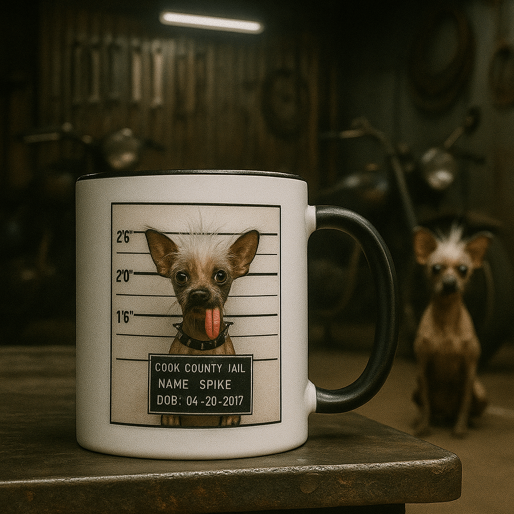 Mug‑Shot Custom Pet Portrait – Mug | Dog & Cat Art