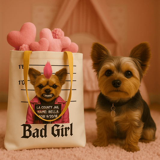 Mug‑Shot Custom Pet Portrait – Tote Bag | Dog & Cat Art
