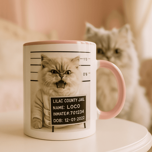 Mug‑Shot Custom Pet Portrait – Mug | Dog & Cat Art