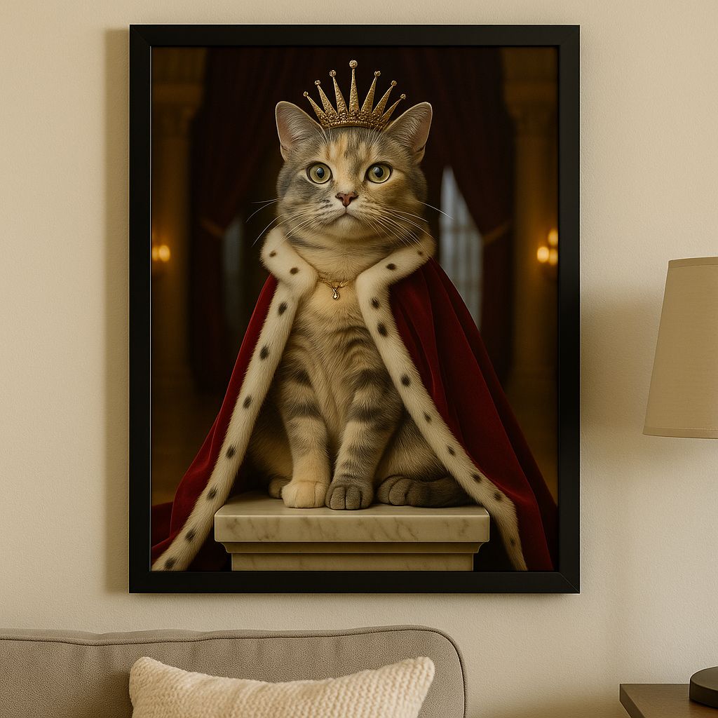 Royal Custom Pet Portrait – Framed Poster | Dog and Cat Art