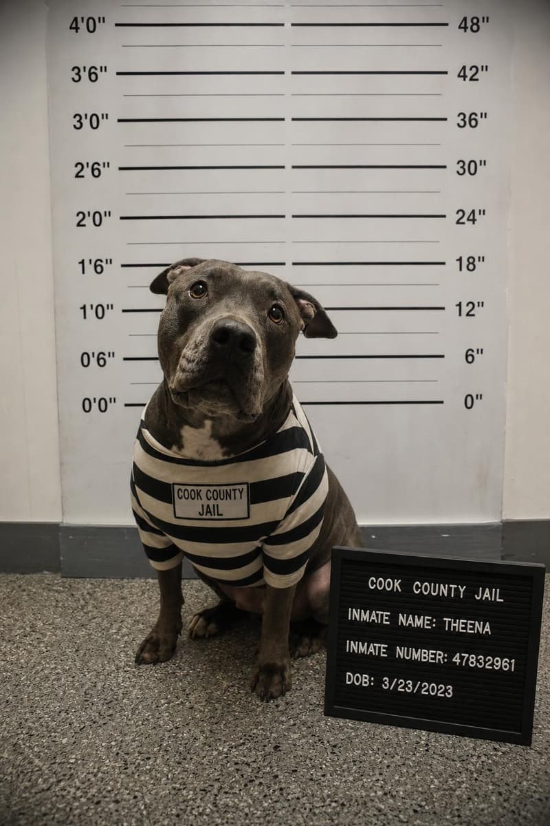 Pet mugshot print example